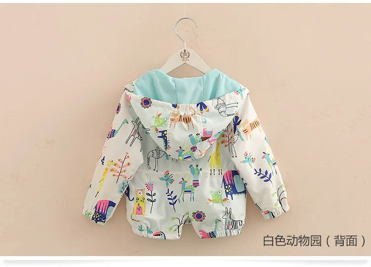 2018 Spring Female Child Children'S Clothing Baby Girl Animal Mouse Bird Painting Outerwear Hoody Jacket (6)