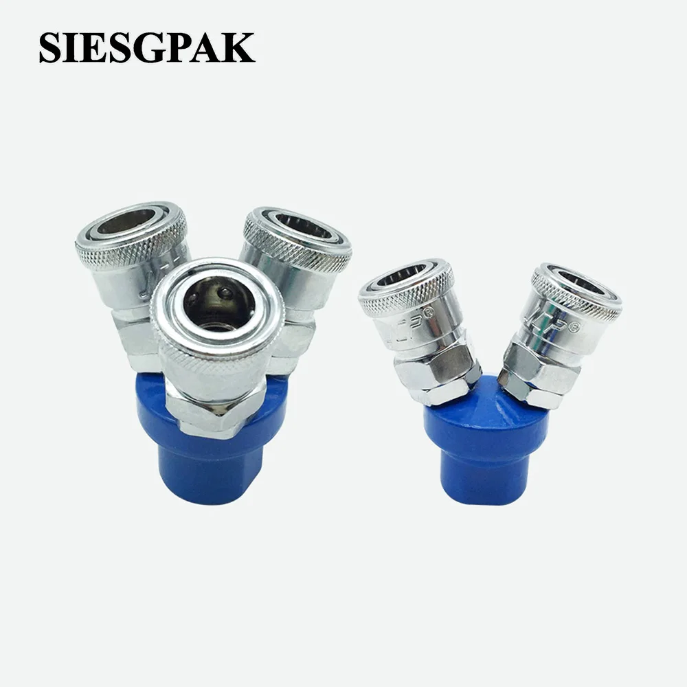 

1Piece C-Type Fast Connection Fitting SMV2 Two Fork Round Two-way SMY3 Fork Round Air Compressor Nipple