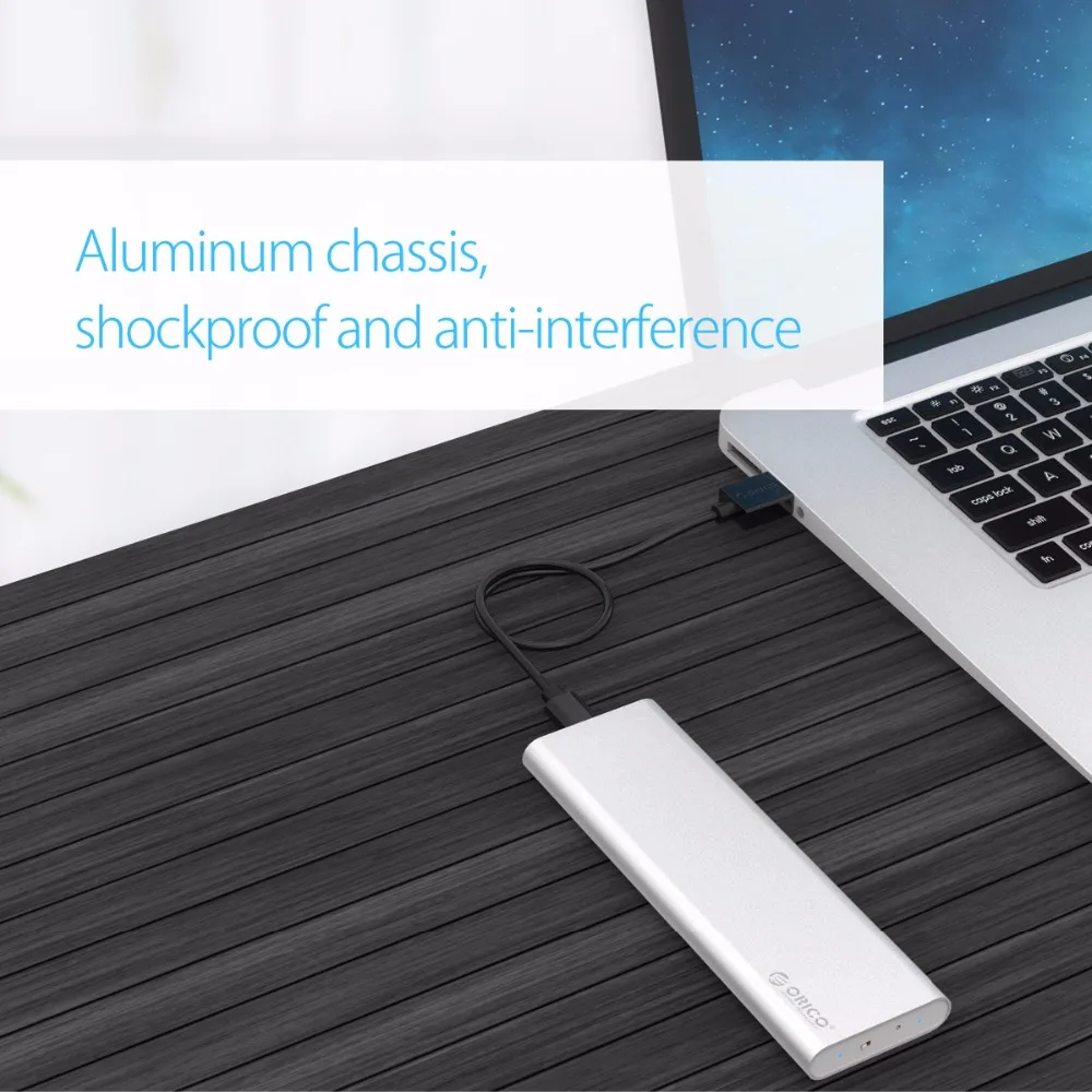 Алюминиевый корпус ORICO с двумя разъемами mSATA Type C SSD USB3.1 GEN2 поддержка 10 Гбит/с