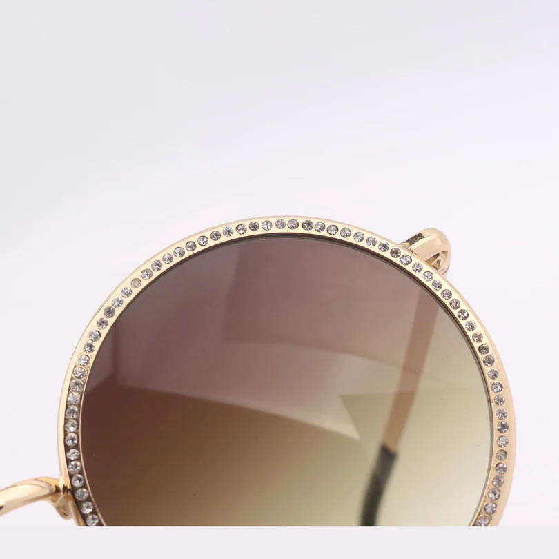 Legierung Mit Kristall Rahmen Dame Top Mode Co1 Frauen Qualität Runde Sonnenbrille xqAY8Og