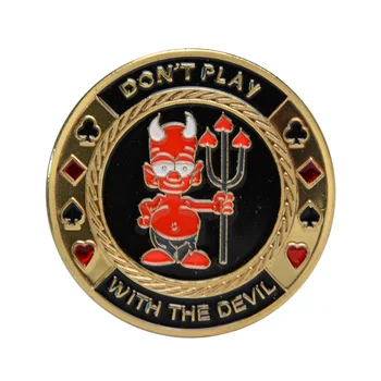 

Poker Card Guard Protector Metal Token Coin with Plastic Cover Metal Poker Chip set Texas Hold'em Pokerstars Dealer Devil Button