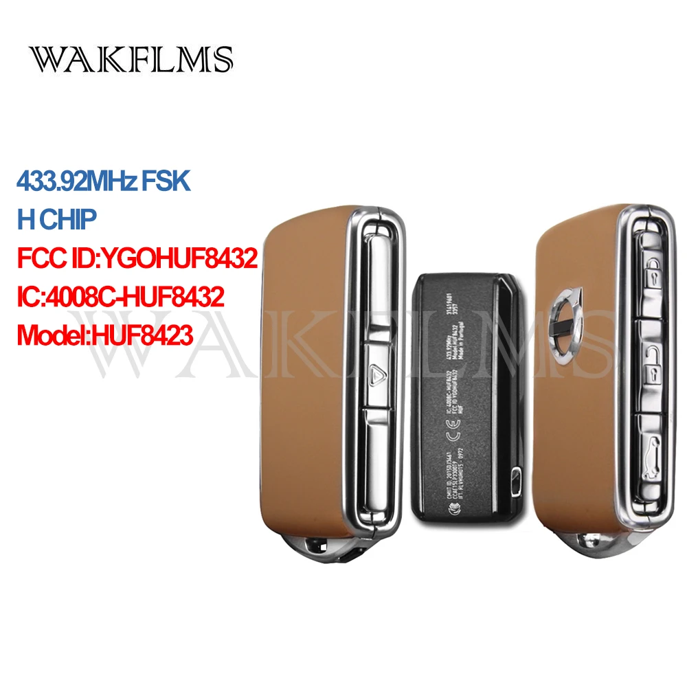 

OEM 4 Buttons 433MHz H Chip Genuine Leather Keyless Entry Remote Control Car Key For Volvo XC60 XC90 2015 2016 2017 YGOHUF8432