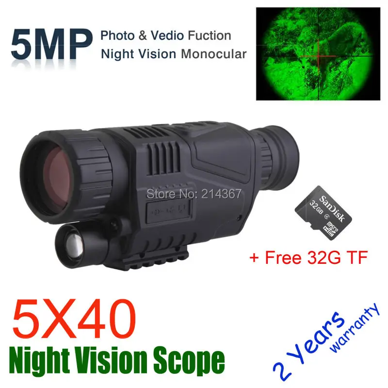 200M Range Night Vision Monocular Mount on Hunting Rifle Scope 5MP Night Vision Optics Telescope Free Ship