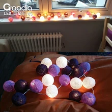 Christmas Fairy String Lights,Home Decoration Fiestas Lamp,Garland Strip lighting Wedding luminarias,110/220V 20pcs Cotton ball