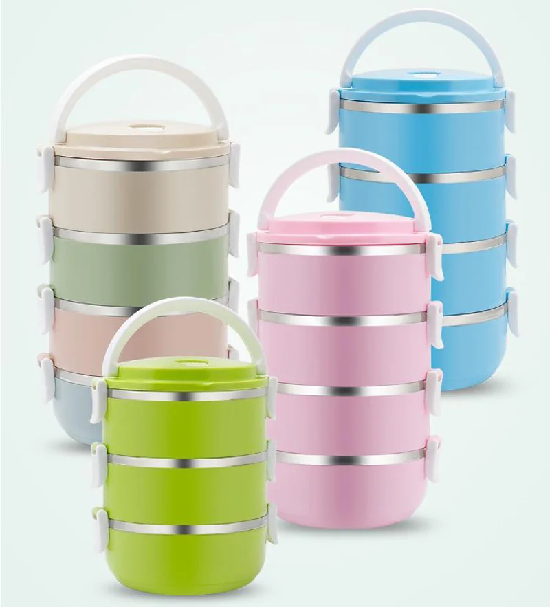 4 слоя нержавеющей стали Bento японский контейнер для обеда Стиль Портативный Ручка Контейнер для хранения еды для детей взрослых с сумкой наборы