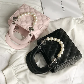 

Luxury Brand Tote bag 2019 Fashion New High Quality PU Leather Women's Designer Handbag Pearl Portable Shoulder Messenger Bags