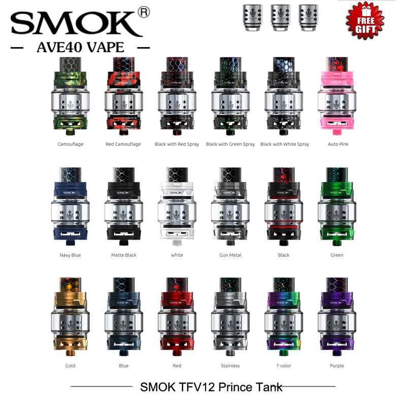 

Original SMOK TFV12 Prince Tank 8ml Capacity Top filling Atomizer Electronic Cigarettes Tank TFV12 Prince Vs TFV12 Atomizer