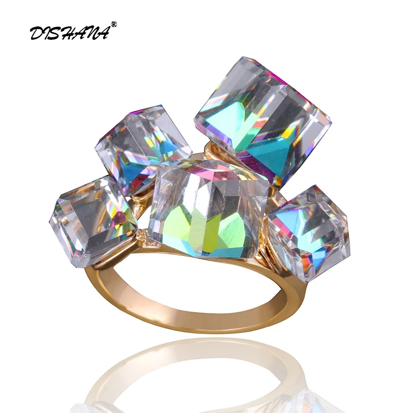 

New Classical charm colorful Wedding Bands For Woman Gift With Stones Austrian Crystal High Quality jewelry Ring KA0014-3