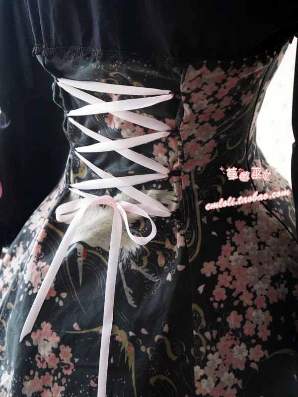 Клубника ведьма на заказ китайский стиль три четверти рукав печатных Qi-wa Лолита платье