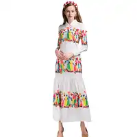 2018 Large Size XXXL Summer Women's Retro Maxi Long Dress Floral Printing Runway Holiday Vintage Loose Vestidos High Quality