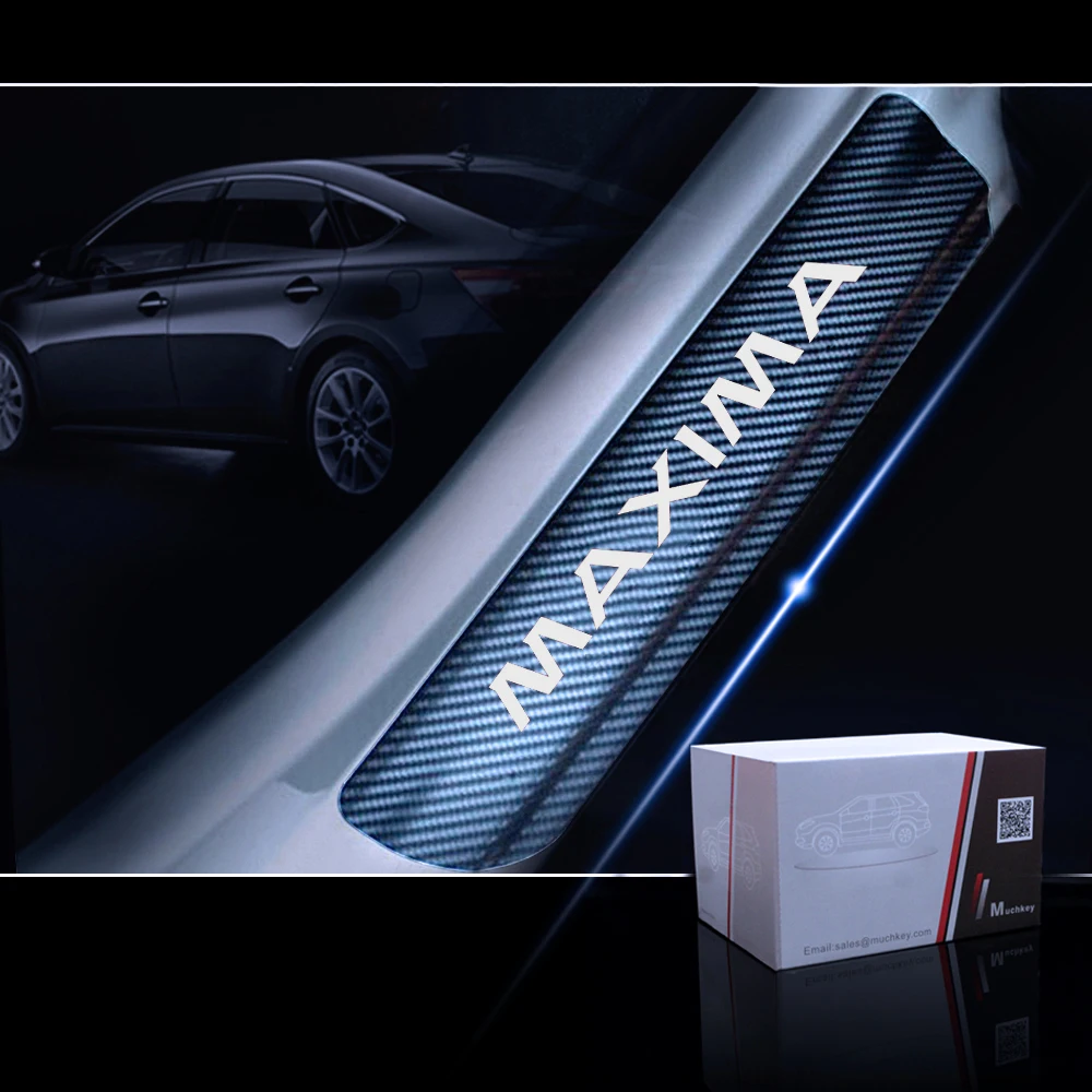 Автомобильный Стайлинг для Nissan Maxima 4D углеродное волокно виниловая наклейка на машину порог протектор накладка дверной порог автомобильные аксессуары 4 шт - Название цвета: White