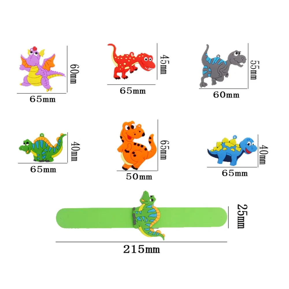 6 шт Юрского динозавра браслет резиновый браслет браслеты дети подарки Джунгли животных многоцветный Браслет вечерние Клубные игрушки для ребенка