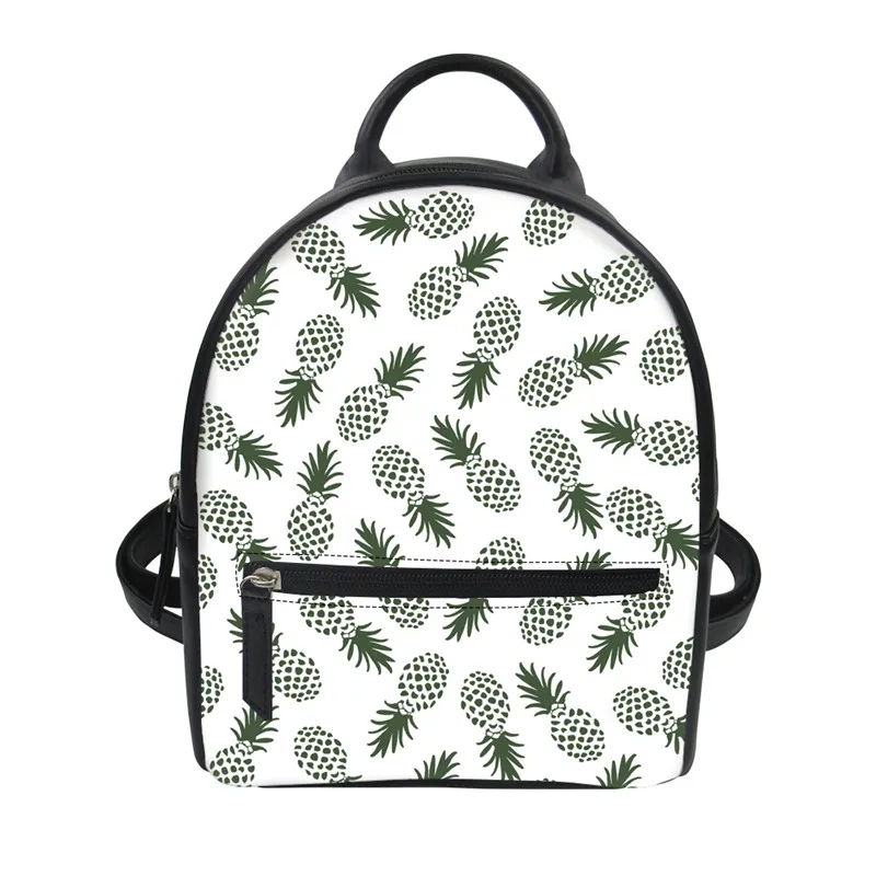 

THIKIN Cartoon Pineapple Printed Women Small Travel Bag Fashion Women Backpacks Small Style College Mini Shoulder Bag Daily