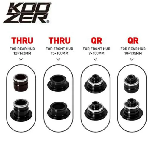 

Koozer XM490 Hub Caps MTB Bicycle Hubs Converters ATV Hubs End Cap QR From THRU For The Rear Hub Bicycle Accessories