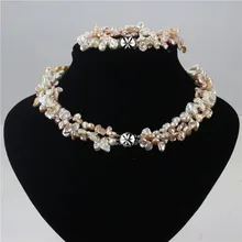 SNH AAA 6 мм Кеши жемчужное ожерелье и браслет Серебро 925 пробы застежка натуральный культивированный пресноводный жемчуг ювелирные наборы