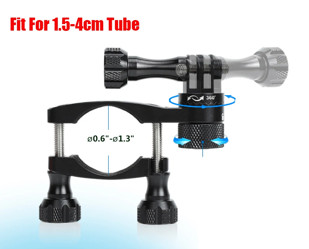 Крепление на руль велосипеда 360 велосипедный Мотоцикл CNC алюминиевый держатель для Gopro Hero 8 7 5 6 4 3+ SJCAM Xiaoyi 4K SJ5000 аксессуары
