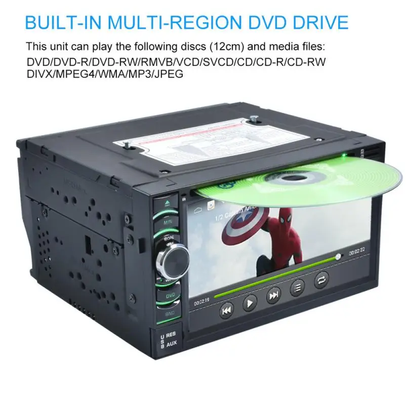 Sale 6.5 " HD Android Wifi GPS Nav Car In Dash USB/SD/AUX/MP3/CD DVD Player Double DIN FM Radio Bluetooth MIC built in cell phones 3