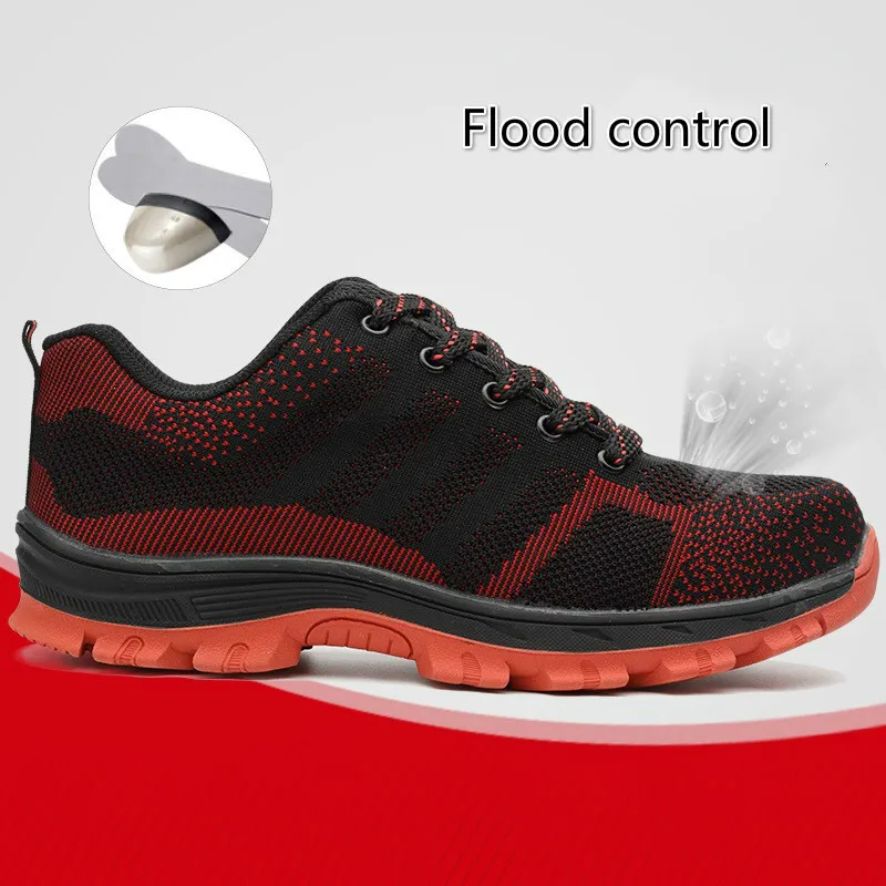 JINBEILEE Anti-mite Labor Insurance Walking Shoes Men and Women Breathable Deodorant Fly Woven Mesh Anti-piercing Shoes