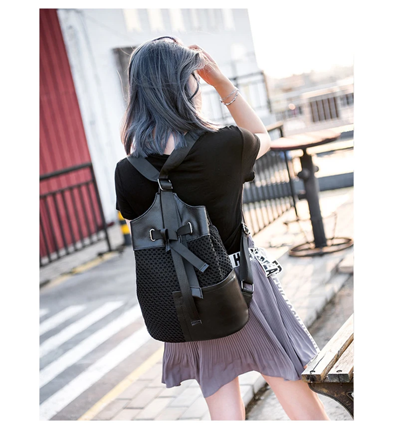 Mochilas de Grande Capacidade Genuína de Retalhos