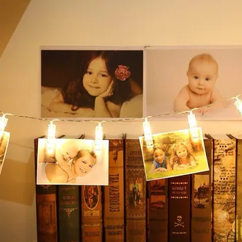 

20 LED Photo Clip String Lights Clip String Lights Battery Powered for Hanging Photos Paintings Pictures Card and Memos Indoor D