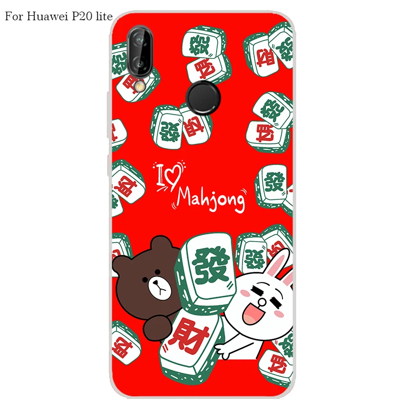 Huawei P20 lite Case Cover TPU Case For Huawei P20 lite Phone Cover Sweet Floral Cute Cat TPU P20 lite Soft Case Fashion 100%   a28