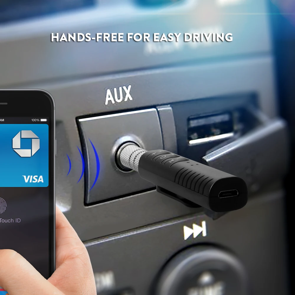 Адаптер аудиоресивера Tancredy Bluetooth Aux 4 1 автомобильный комплект свободные руки 3 5 мм
