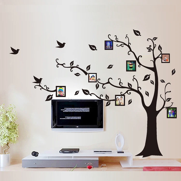 20 مجموعة 5 تصاميم للإزالة شجرة العائلة إطار الصورة ملصقات الحائط pvc الشارات كبيرة للفن تزيين المنزل غرفة المعيشة التلفزيون جدار