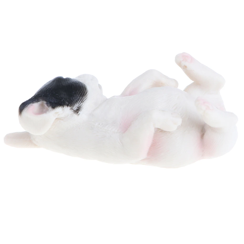 2x Sleeping Little French Bulldog Dog Animals Action Figure Pet Dog Wild/Farm Animal Models Educational Nature Toy