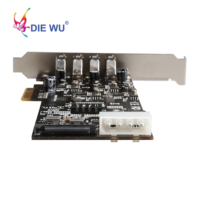 DIEWU 20G PCI Express 4 канала полная скорость USB3.0 карта расширения добавить на карту с NEC для кабельный адаптор TXB058