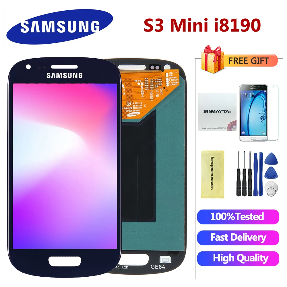 100% протестированный синий/белый ЖК-экран для Samsung Galaxy S3 Mini i8190 i8190N i8195 ЖК-дисплей и