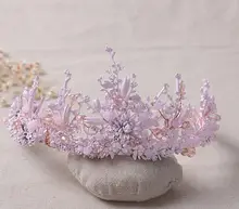 Nueva Llegada de Lujo Cristal Flor Nupcial Corona Rosada de Moda Rhinestone Pelo de La Boda Accesorios Tiaras de Novia Tocado