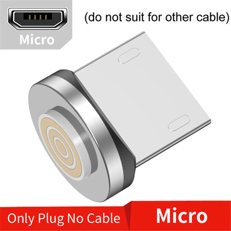 Магнитный кабель USLION 3A для быстрой зарядки iPhone Xs Max XR 8 7 6 6S Plus, кабель Micro USB type-C для samsung Xiaomi huawei - Цвет: Only Plug For Micro