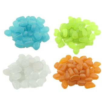 

100Pcs/Set Home Decoration Luminous Pebbles Stones Glow In The Dark Garden Ornament For Walkway Fish Tank Crafts FP8