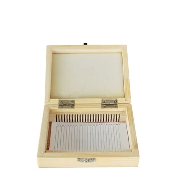 

Professional Microscope Slides Box Case Wooden Container Storage Holder for 25 PCS Microscope Slides