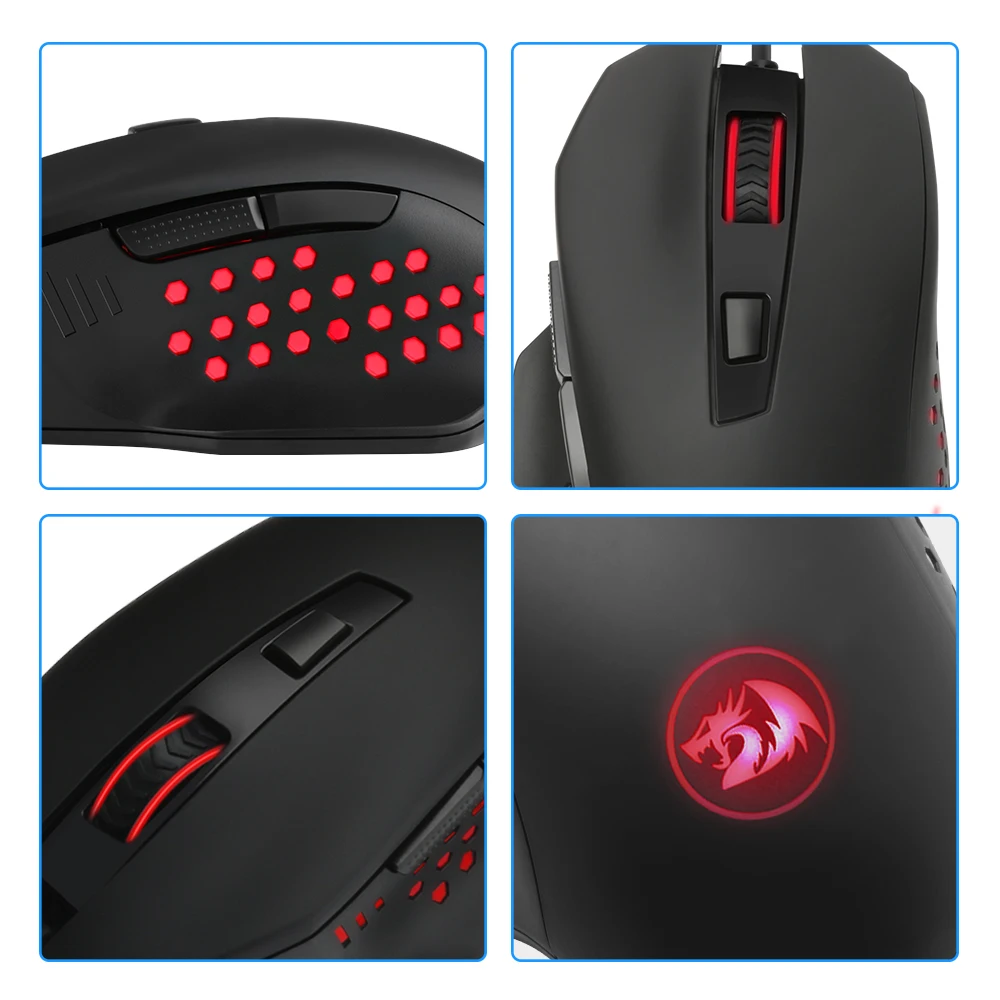 Redragon CENTROPHORUS M610 USB игровая мышь Проводная 3200 dpi 6 кнопок эргономичный дизайн для