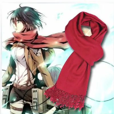 

Attack on Titan Shingeki no Kyojin Mikasa Ackerman Cosplay Scarf Free Shipping