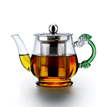 Артистический захват стеклянный чайник с Micromesh нержавеющей стали заварки Крышки микроволновая печь безопасный для плиты чайник 14 Л. унций/400 мл