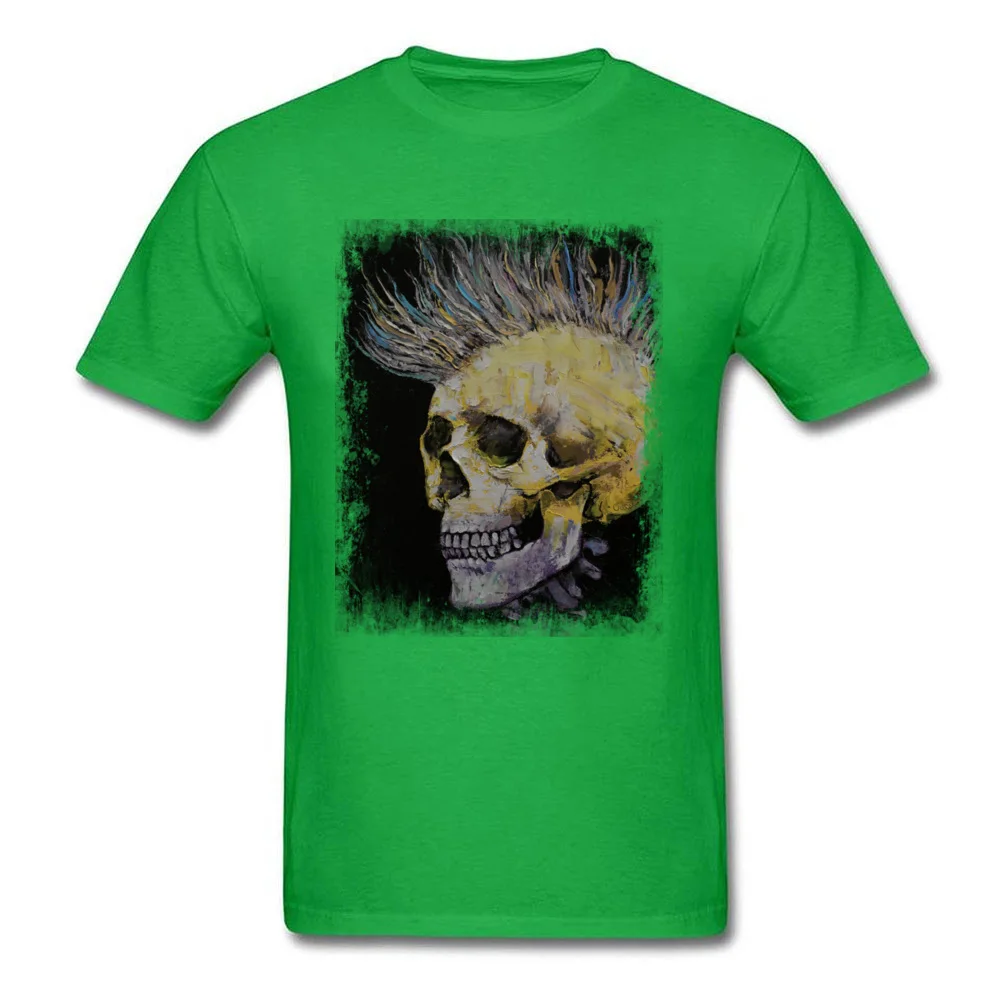 MOHAWK Tops Shirt New Arrival Round Neck Normal Short Sleeve 100% Cotton Men T-Shirt 3D Printed T Shirt Top Quality MOHAWK green
