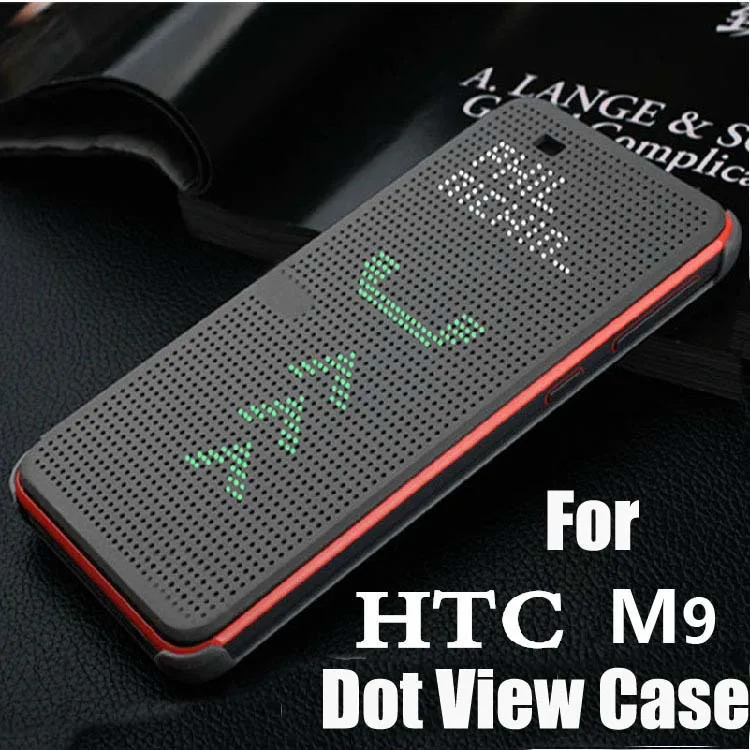 

For HTC One M9 Plus A9 Dot View Flip Case Cover With Auto Sleep Wake Function Silicon Mobile Phone Cases + Free Screen Protector