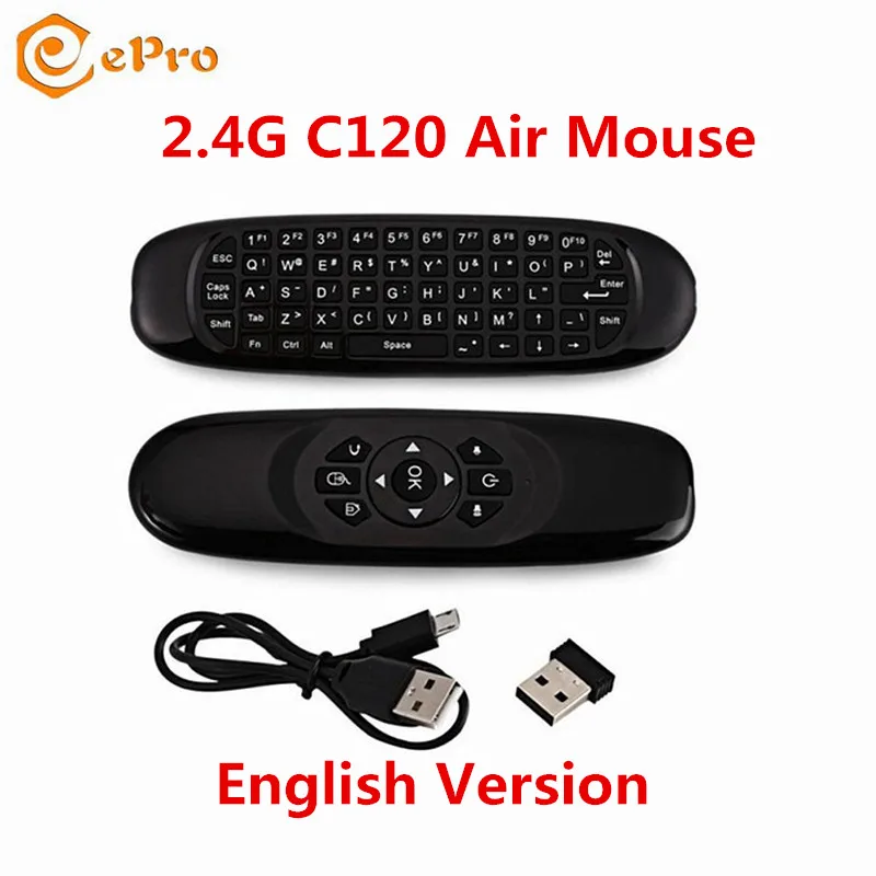 

C120 Air Mouse 2.4G Rechargeable Remote Control C120 Fly Air Mouse Wireless Keyboard USB2.0 For Android PC C120 English Version