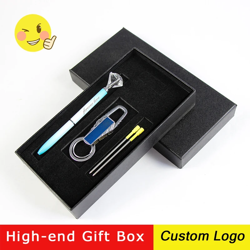 

1Set Creative Big Diamond Metal Ballpoint Pen Office Advertising Ballpoint Pen Laser Free Customized LOGO Gift Pen With Gift Box