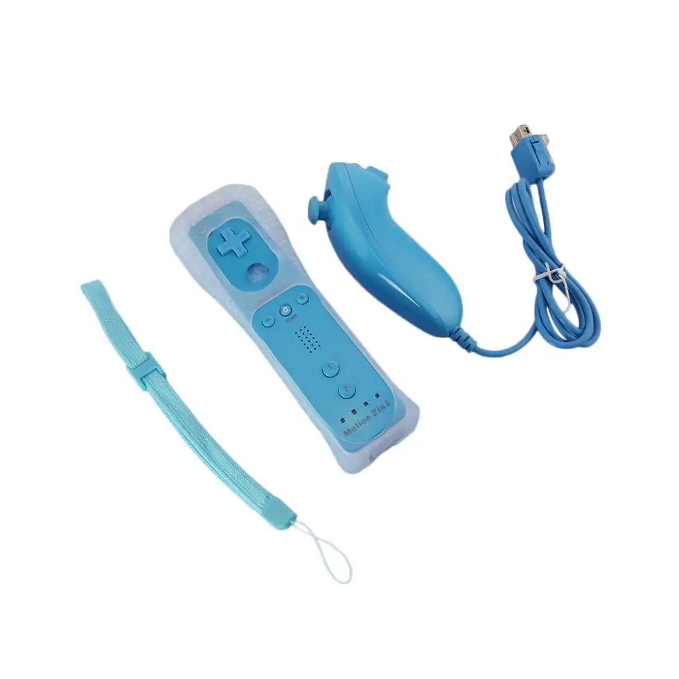 ViGRAND 1 SET 2 in 1 Remote and Nunchuck Controller with Built in Motion Plus For Wii