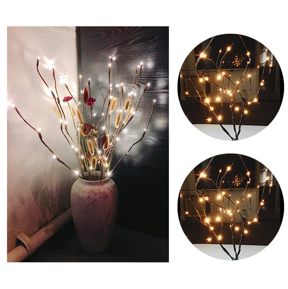 77cm LED Willow Branch Lamp Christmas Floral Light Party Home Decornation US