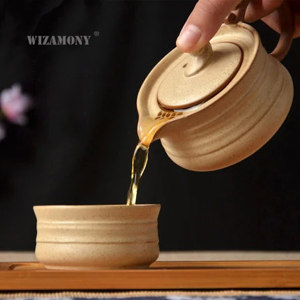 

WIZAMONY Chinese Kung Fu Tea set gaiwan teapot teacups Pottery tea sets kettle puer Drinkware travel tea set japanese