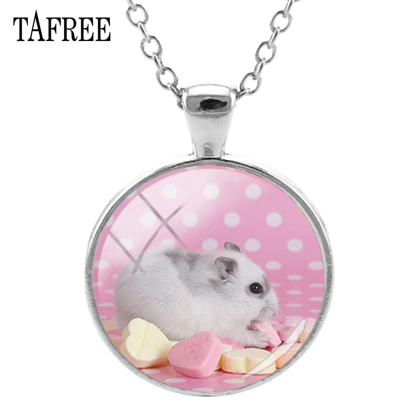 

TAFREE Cute Fashion Hamster Pendants Necklaces Hot New Arrival Long Chains Sweater Statement Necklace Pendant Jewelry Gift QF528