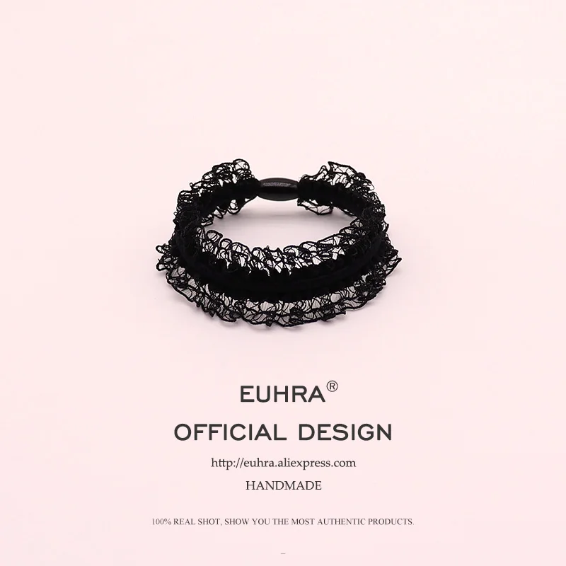 EUHRA черные кружевные ленточки для женщин эластичные резинки для волос Детские резинки высокая эластичность