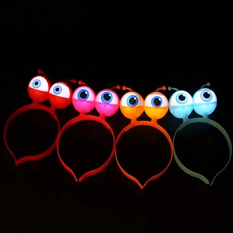 

Hot Sale Big Eyes Alien Cosplay Kids Adults Light Up Luminous Glowing Toy Hairband Show Concert Party Dress Christmas Gifts