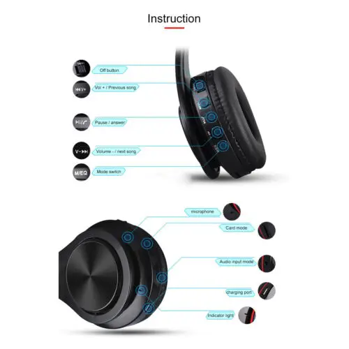 Беспроводные Bluetooth наушники Складные стерео наушники супер бас гарнитура микрофон
