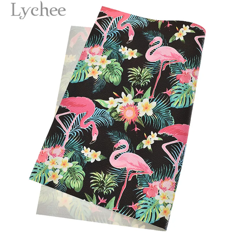 Lychee Life 29x21 см А4 Фламинго искусственная кожа ткань высокое качество шитье Синтетическая Кожа DIY материал для сумок одежды