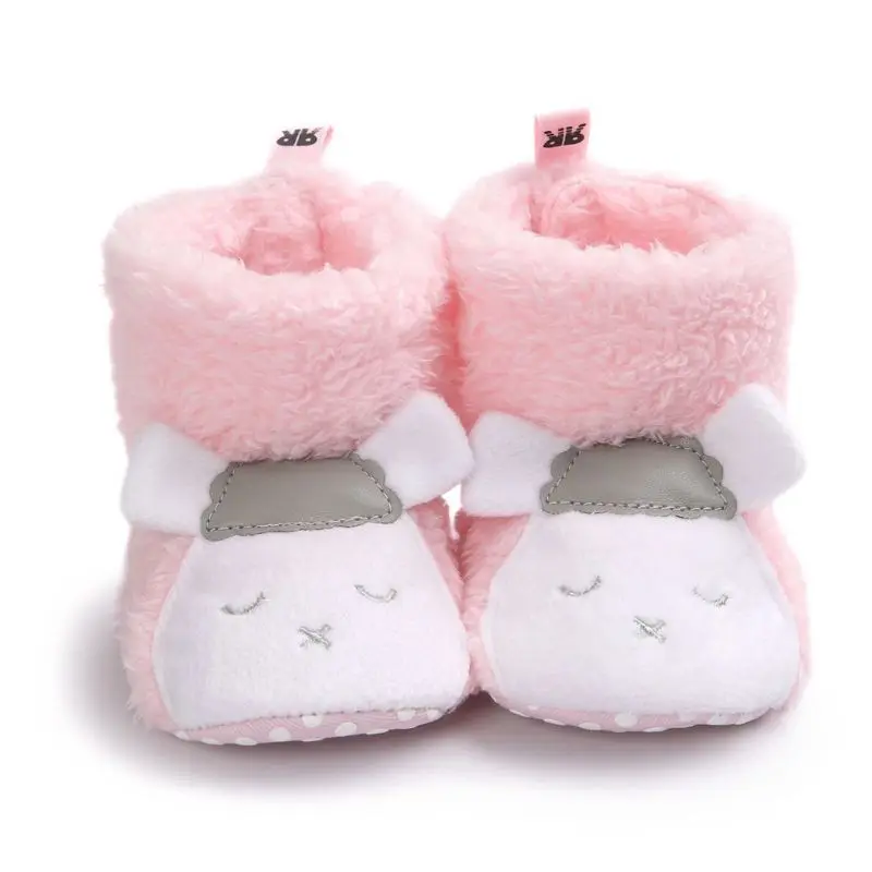 Зимняя детская обувь для новорожденных; милая плюшевая обувь для маленьких девочек с героями мультфильмов; теплая модная обувь для малышей; обувь для маленьких мальчиков; обувь принцессы для маленьких девочек - Цвет: 2